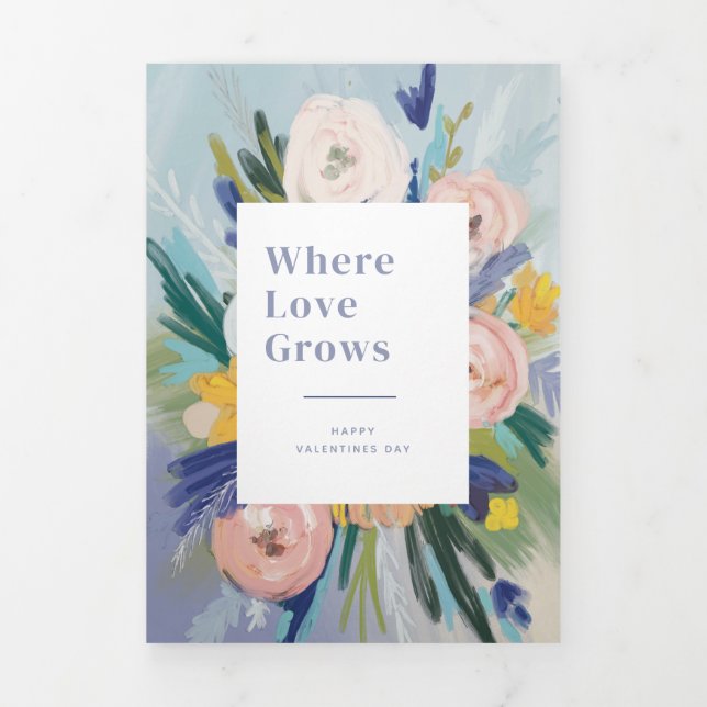 Carte De Fin D'année Trois Volets Saint-Valentin Photo Personnalisé Croître Ensemble (Page de couverture)