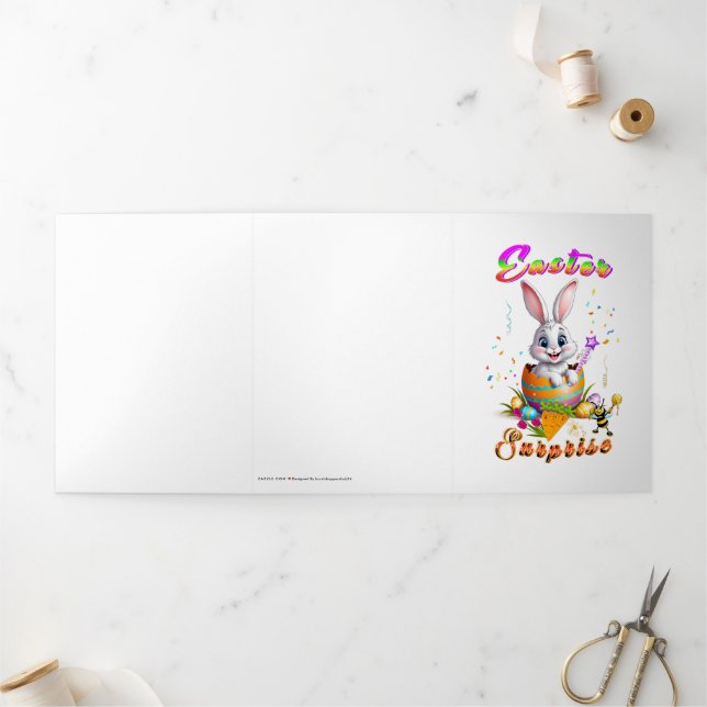 Carte De Fin D'année Trois Volets Surprise de Pâques (Extérieur)