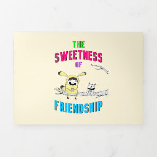 Carte De Fin D'année Trois Volets Sweetness Of Friendship Chat Juillet Doodle 30 Ami