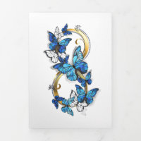 Symbole infini de papillons Morpho bleus