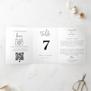 Carte De Fin D'année Trois Volets Tableau minimaliste moderne de Merci mariage Numér