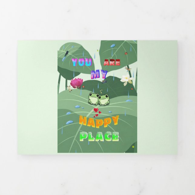 Carte De Fin D'année Trois Volets Vous êtes mon endroit heureux (Page de couverture)