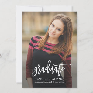 Carte de fin d'études à couleur modifiable White B