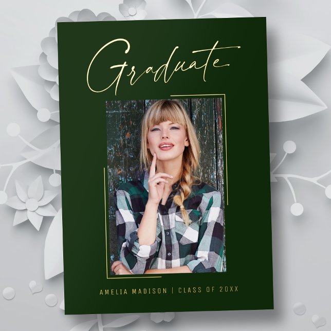 Carte de fin d'études à l'encre moderne minimalist (Créateur téléchargé)