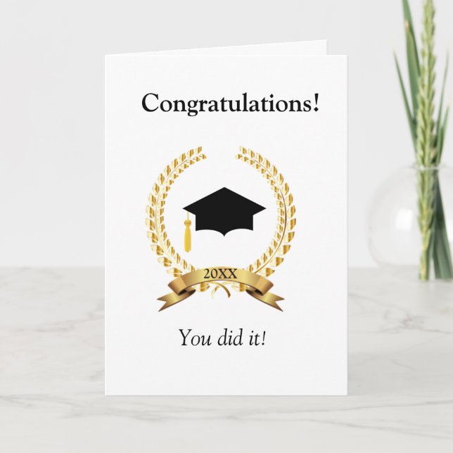 Carte de fin d'études au laurier (Devant)