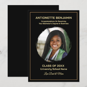 Carte de fin d'études avec photo de diplômé