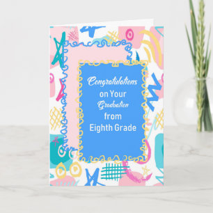 Carte de fin d'études de 8e année, Design tendance