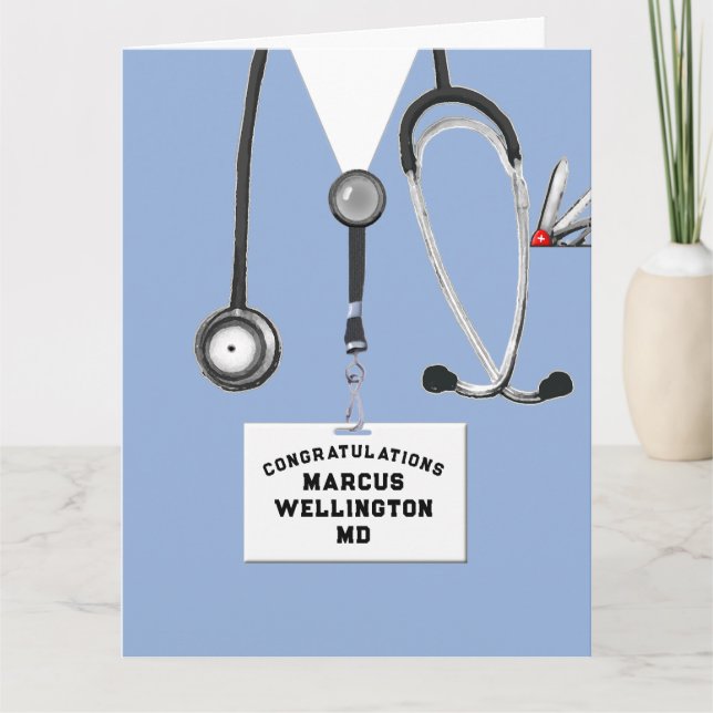 Carte de fin d'études de médecine unique (Devant)