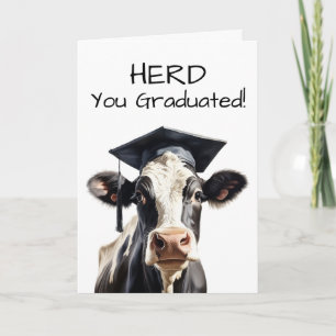 Carte de fin d'études de vache Vous êtes diplômé D