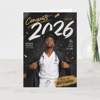 Carte de fin d'études d'infirmier 2026 - Homme Afr