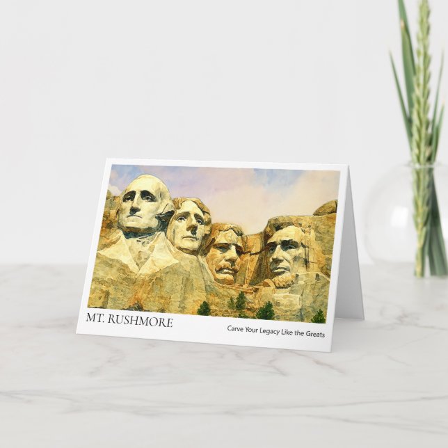Carte de fin d'études du mont Rushmore – Nom perso (Devant)