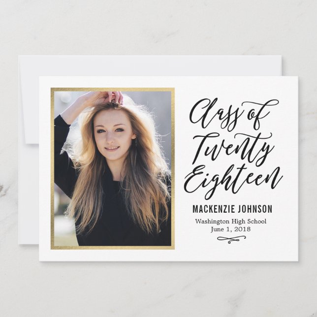 Carte de fin d'études EDITABLE COULEUR Classique (Devant)