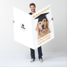 Carte de fin d'études géante et drôle pour chien a
