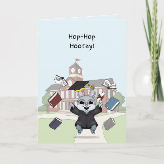 Carte de fin d'études lapin pour enfants | « Hop-H