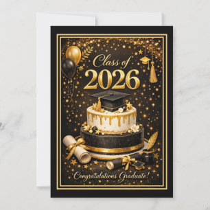 Carte de fin d'études Or et Noir de la promotion 2