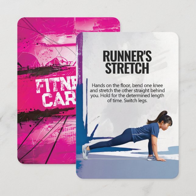 Carte de fitness stretch du coureur avec support r (Devant / Derrière)