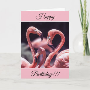 Carte de Flamants roses d'anniversaire personnalis