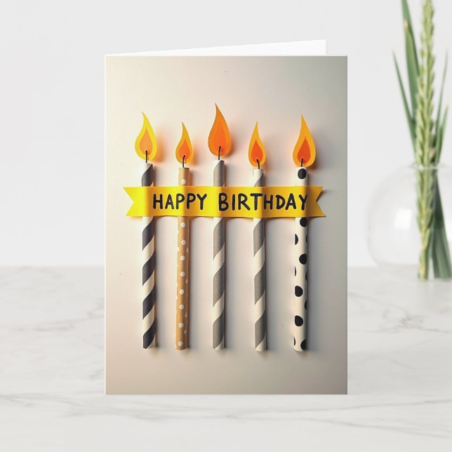 Carte de Flamme de Papier Joyeuse (Devant)