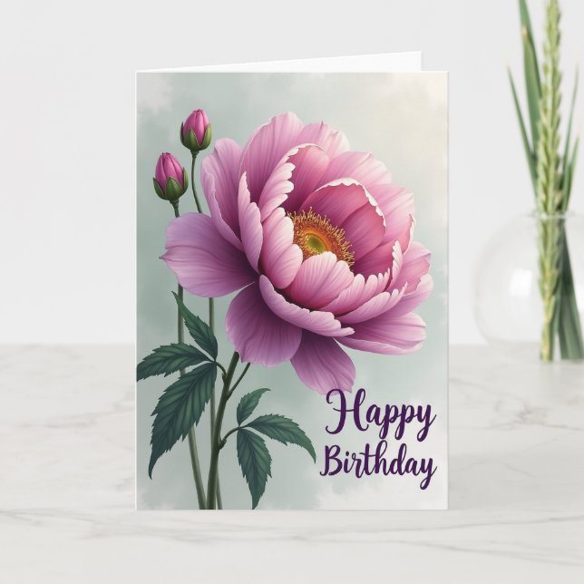 Carte de Fleur d'Anniversaire Radiant (Devant)