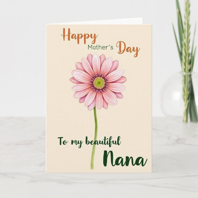 Carte de Fleur de Jour de Nanas Élégants (Devant)