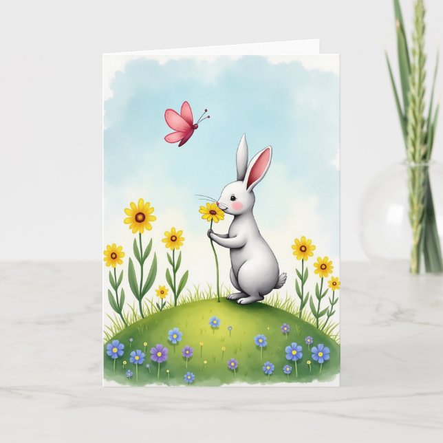 Carte de Fleur de Lapin Mignon (Devant)