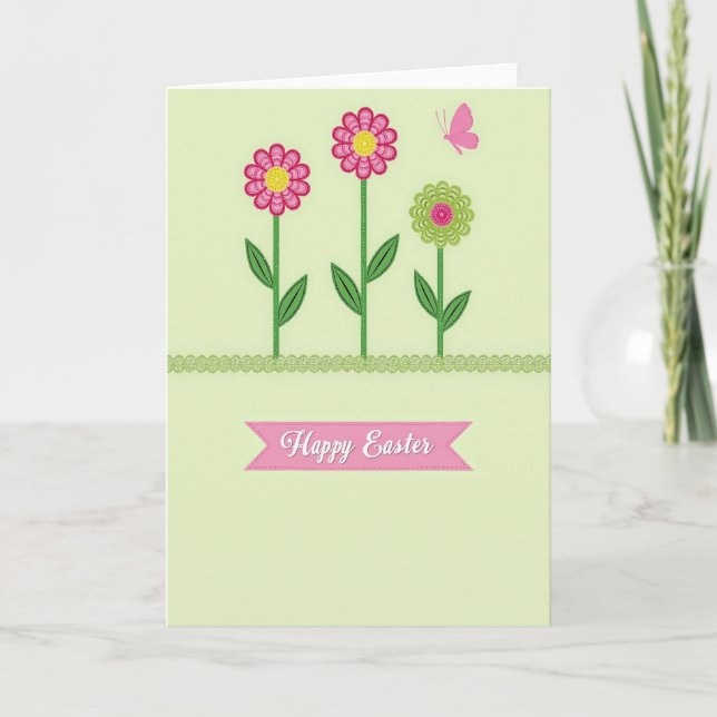 Carte de Fleur de Printemps au Point de Faux (Devant)