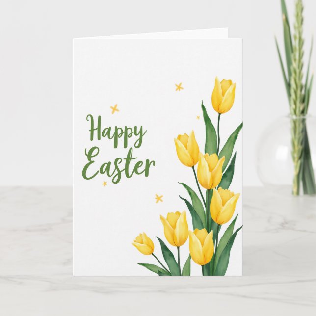 Carte de Fleur de Printemps en Or Faux (Devant)