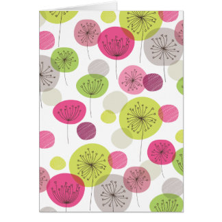 Carte de fleur de ressort rétro (blanco à