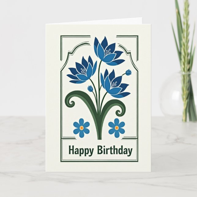 Carte de Fleur Encadrée Joyeuse (Devant)
