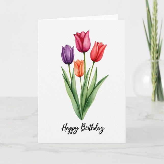 Carte de Fleur Peinte Artistique (Devant)