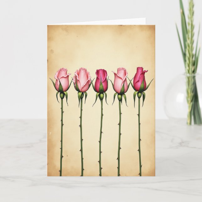 Carte de Fleur Rose Charmante (Devant)