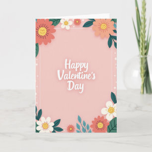Carte de fleurs à pois pour la Saint-Valentin