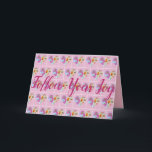 Carte de fleurs aquarelles Tulipe rose<br><div class="desc">Carte de tulipe de citation inspirante Suivez votre joie. Une carte à donner à n'importe quelle femme dans votre vie pour n'importe quelle raison. Souhaitant bonne chance à quelqu'un dans leurs entreprises ou pour n'importe quelle raison !</div>