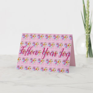 Carte de fleurs aquarelles Tulipe rose