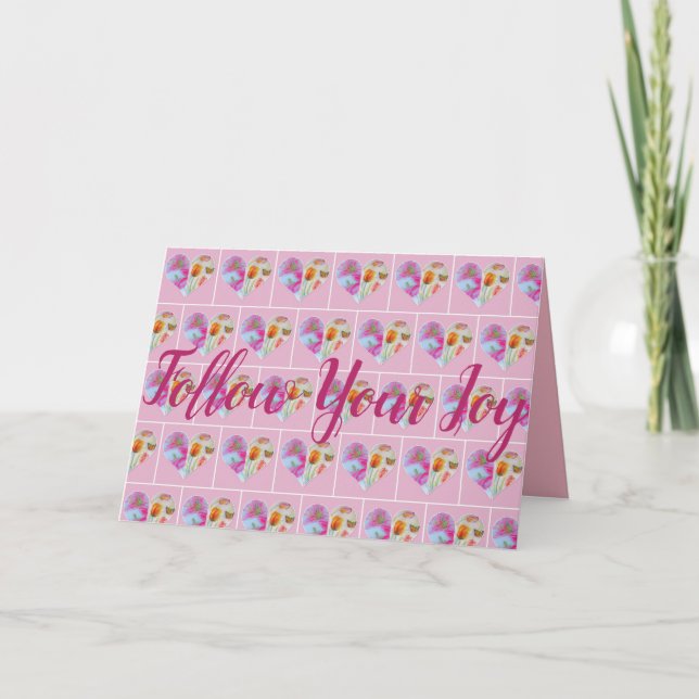 Carte de fleurs aquarelles Tulipe rose (Devant)