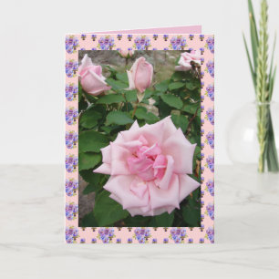 Carte de fleurs de jardin Vintages Roses roses