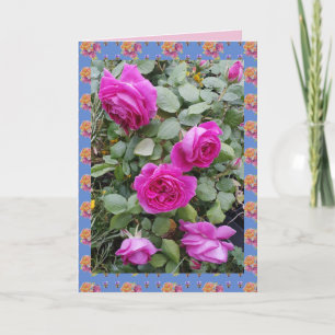 Carte de fleurs de jardin Vintages rouges Roses