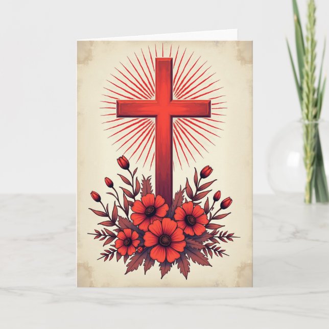 Carte de Fleurs de la Croix Carmine (Devant)