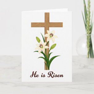 Carte de fleurs de la Croix Il Est Ressuscité