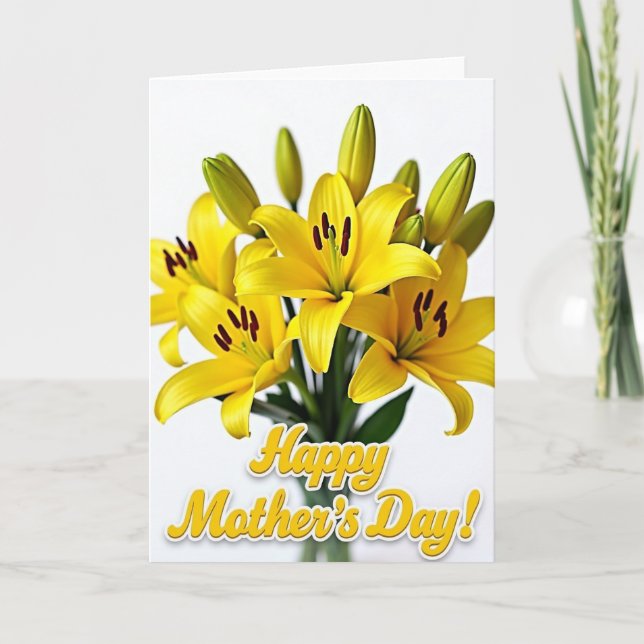 Carte de fleurs jaunes solides (Devant)