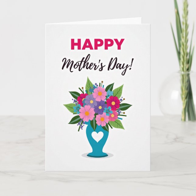 Carte de fleurs roses et violettes (Devant)