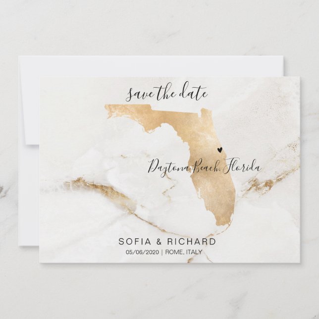 Carte de Floride Destination de Mariage avec Cœur  (Devant)
