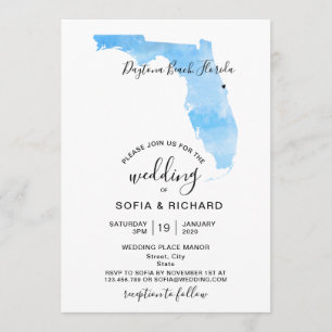 Carte de Floride Destination de Mariage avec Cœur