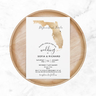 Carte de Floride Destination de Mariage Coeur Amov