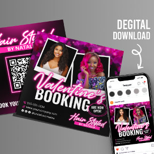 Carte de Flyer de Coiffeur pour la Réservation de 