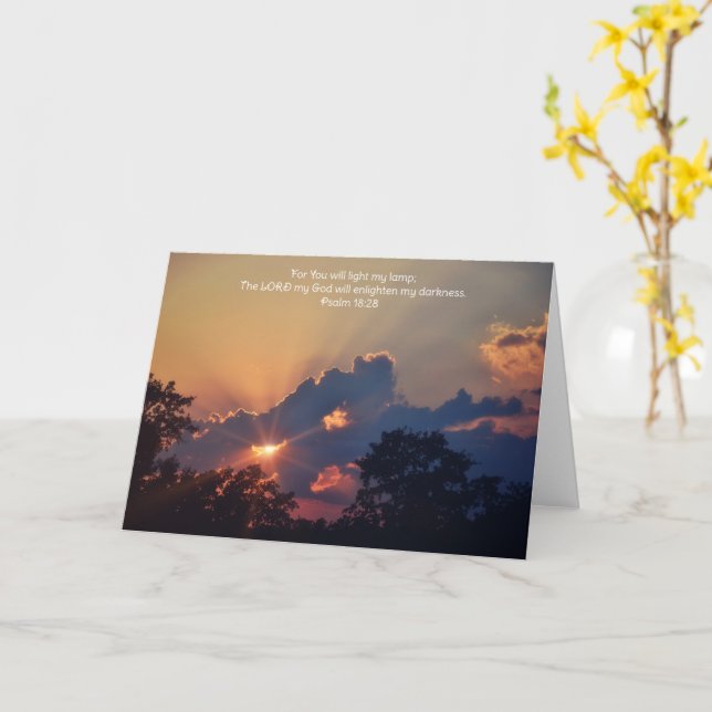 Carte de foi avec lumière de coucher de soleil et  (Fleur jaune)