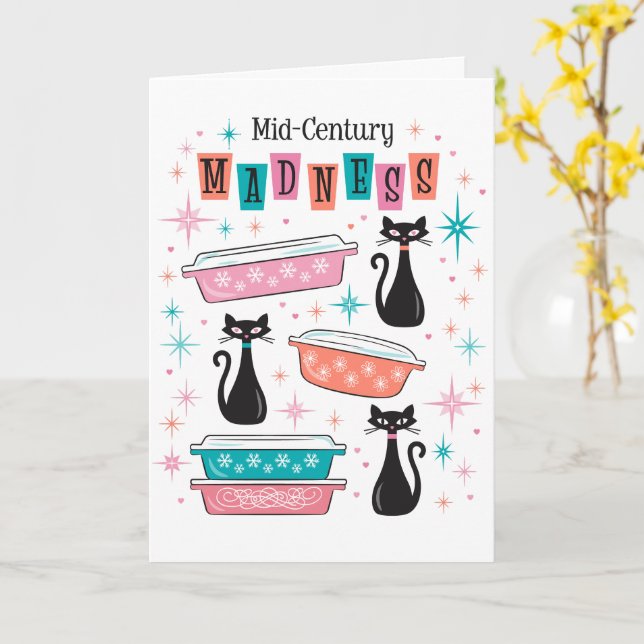 Carte de folie moderne du milieu du siècle Pyrex C (Fleur jaune)