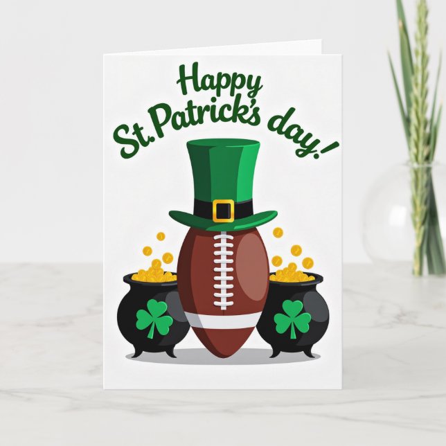 Carte de football amusant Shamrock (Devant)