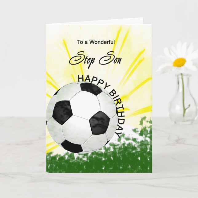 Carte de Football d'anniversaire Step Son (Petite plante)