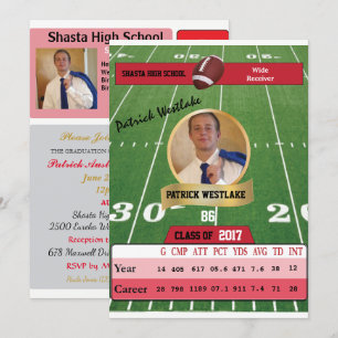 Carte de football W/ États Invitations de grade - 